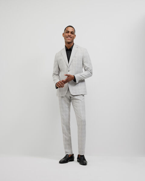 Windowpane Check Tailored Jacket, Grey, hi-res